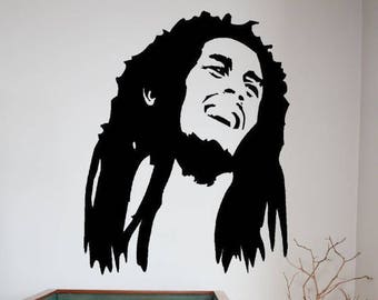 Rasta Vinyl Wall Decal Sticker, Marley Wall Art, Wall Art Sticker, jamaican Vinyl Wall Decal, Home & Living, Wall Art