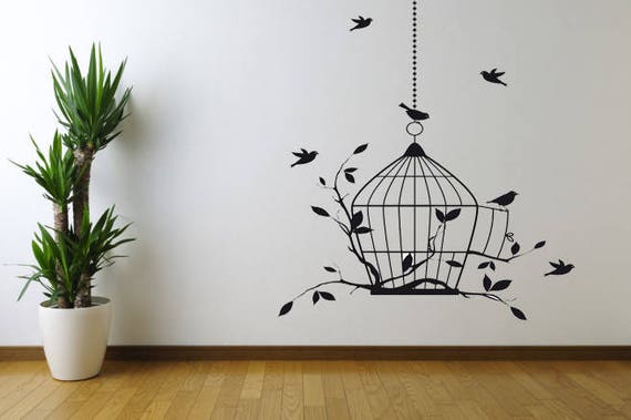 Bird Cage Vinyl wall decal sticker Wall 