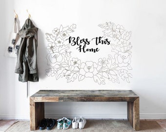 Bless This Home Vinyl wall decal sticker, Wall Art Sticker, Vinyl Wall Art, Home & Living, Bedroom Decor, Living Room Art