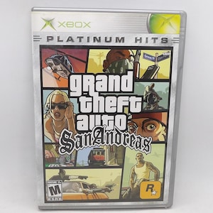 Grand Theft Auto San Andreeas OG XBOX Platinum, Complete CIB  with Map and Manual Tested & Working