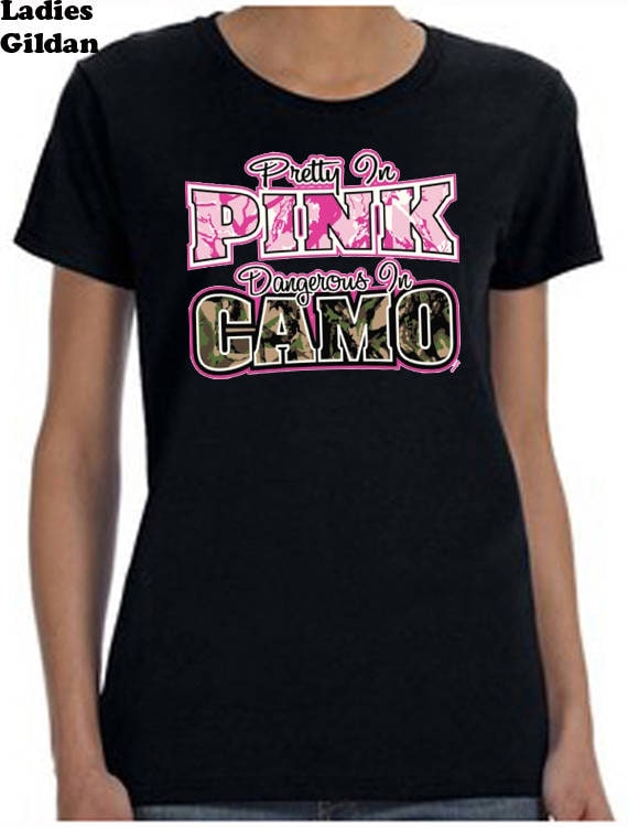 Pretty Pink Dangerous Camo T Shirt Hunting Girl Pretty Pink Dangerous Camo T Shirt Hunting Girl