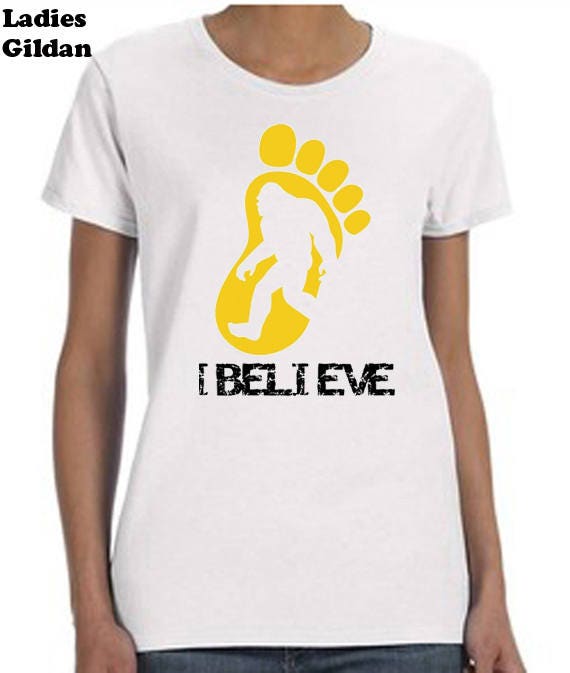 I Believe Bigfoot Graphic Tee, 100% Cotton Sasquatch Apparel - Etsy