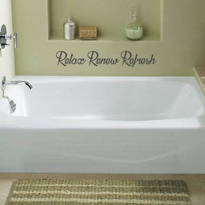 Relax Renew Refresh Bathroom Wall Sticker, Bathroom Vinyl Decal, Wall Art Sticker, Bathroom Wall Decor, Home & Living, Shower Wall Decal