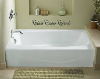 Relax Renew Refresh Bathroom Wall Sticker, Bathroom Vinyl Decal, Wall Art Sticker, Bathroom Wall Decor, Home & Living, Shower Wall Decal