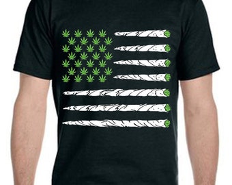 Weed american flag clearance shirt