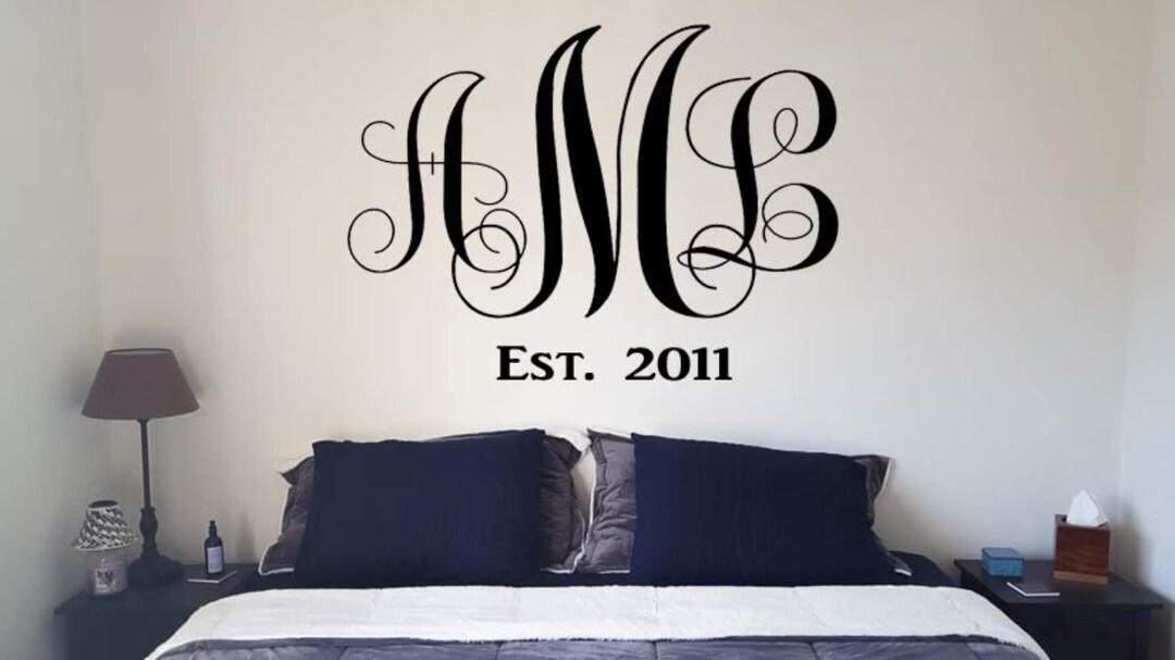 Custom Monogram Vinyl Wall Decal Sticker - Etsy