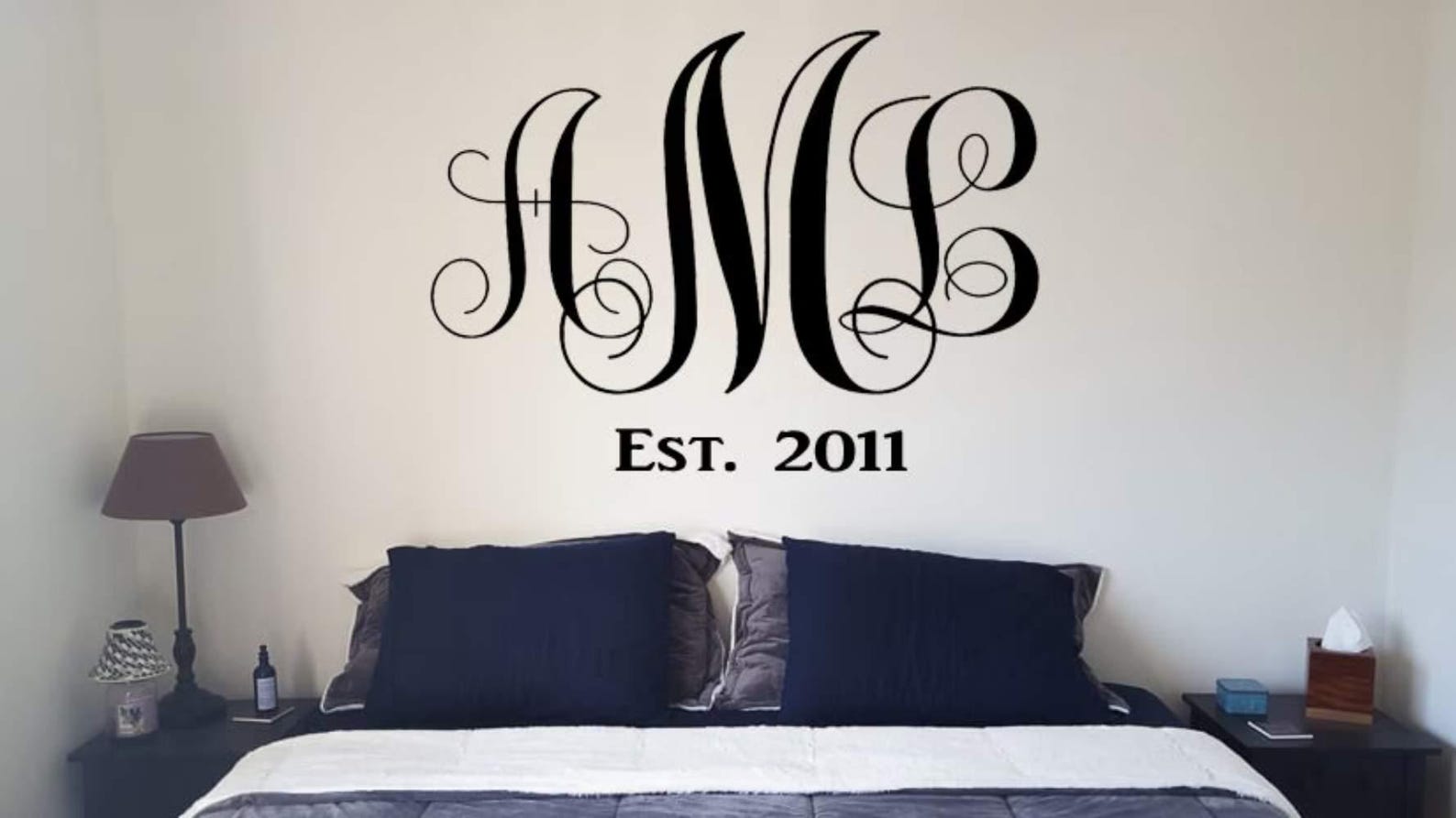 Custom Monogram Vinyl Wall Decal Sticker - Etsy