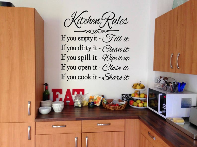 Kitchen Rules Vinyl Wall Decal Sticker Home Living Decor Art Stickers
