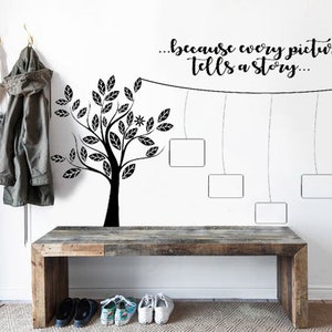Because Every Picture Tells A Story Wall Sticker, Home Decor, DIY Picture Decal, Wall Sticker Quote, Quotations, Decals