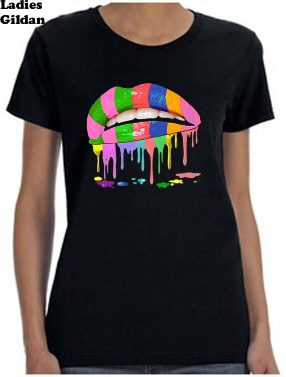 Rainbow Lips neon Tee-Shirt Neon Tees 