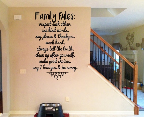Reglas De La Familia Respetar Se Unos A Otros Usar Palabras Etsy