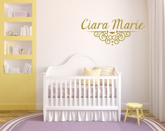 Custom Name Decals, Custom Vinyl Decals, Nursery Wall Decal, Wall Decal, Calligraphy Name Decal Decoration