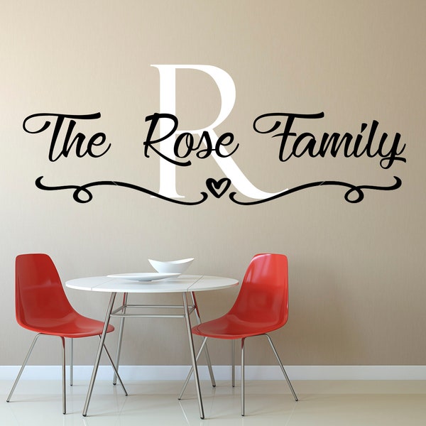 Custom Family Last Name Wall Decal Sticker, Wall Art Sticker, Custom Vinyl Wall Decal, Home & Living, Housewarming Decal