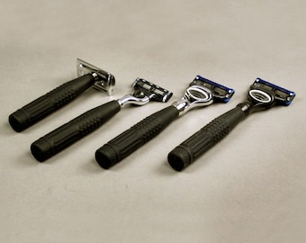 Razor-Grip Shaving Razor, Rubber Handle Shaving Razor, Accessible Shaving Razor, No-Slip-Grip Shaving Razor, Wet Shaving Razor, shaving gift