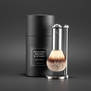 Magnetic Brush Stand & Brush with Stainless Steel Handle, Magnetic Shaving Stand, Wet Shaving Brush Stand, groomsmen gift, shaving gift