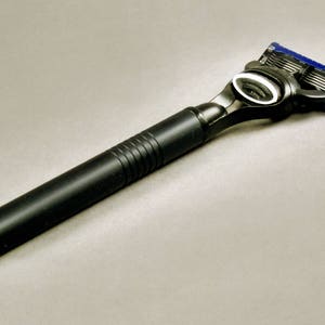 Geanodiseerd aluminium Gillette Fusion Razor (zwart), Gillette Fusion, Wet Shaving Razor, Handgemaakt Scheermes, bruidsjonkers cadeau, scheercadeau
