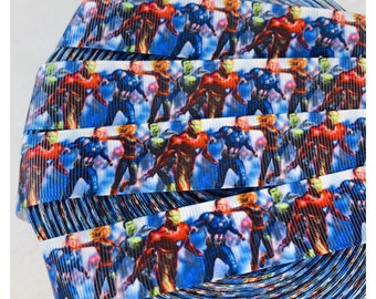 logo Ruban Gros Grain 22 mm Super Héros- Marvel Vendu au mètre