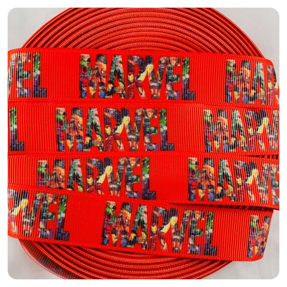 Super Humans Avengers inspired 7//8/" Grosgrain Ribbon USA Seller By The Yard
