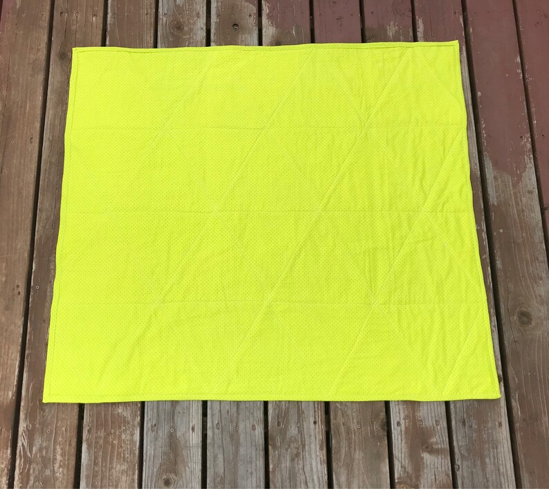 Neon Girly Baby Quilt Bedding Toddler Large Crib Blanket Triangles Bright Flourescent Pink Green Blue Flowers Modern Trendy