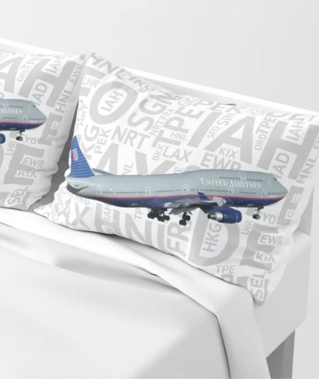 747 With Airport Codes Pillow Shams Etsy