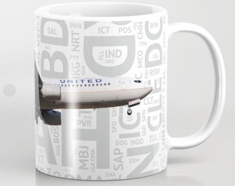 737 with Airport Codes - Coffee Mug