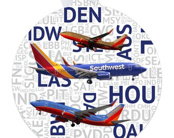 Boeing 737s with Airport Codes -  Ornament