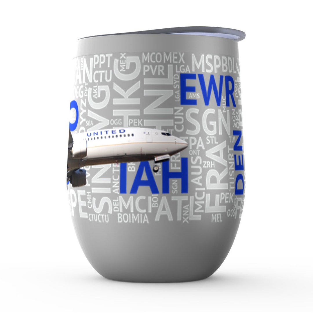 737 With Airport Codes Wine Tumbler Etsy