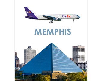 757 over Memphis -  Poster