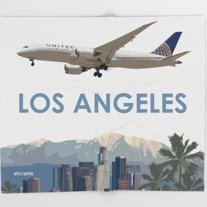787 over LAX - Throw Blanket