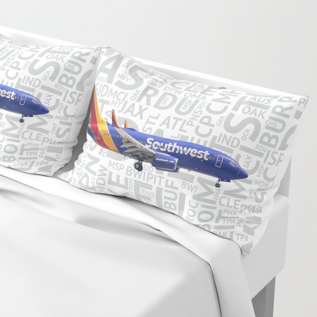 737 With Airport Codes Pillow Shams Etsy