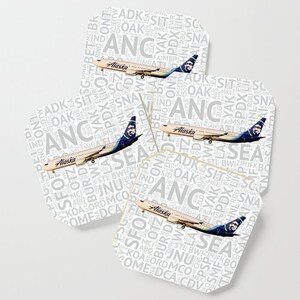 Alaska   737 Airport Codes - Drink Coasters