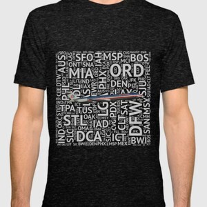 MD-80 with Airport Codes - Short Sleeve T-Shirt