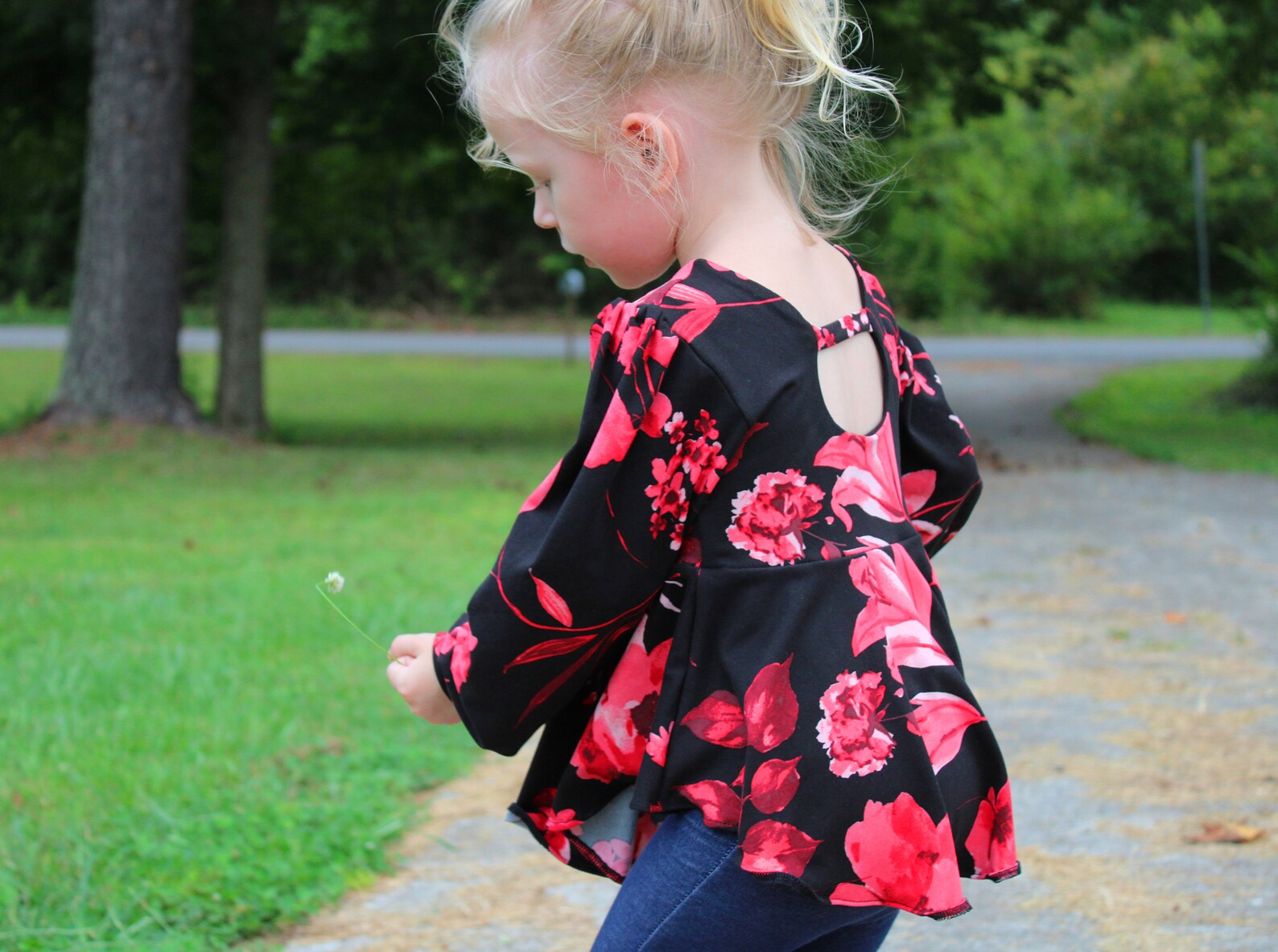 Toddler Clothes Girls Top Black Shirt Floral Clothes Etsy