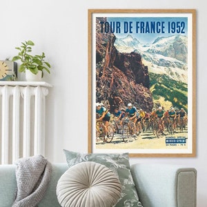 Tour de France 1952 Wall Print | Cycling | Bikes | France | French | Mont Ventoux