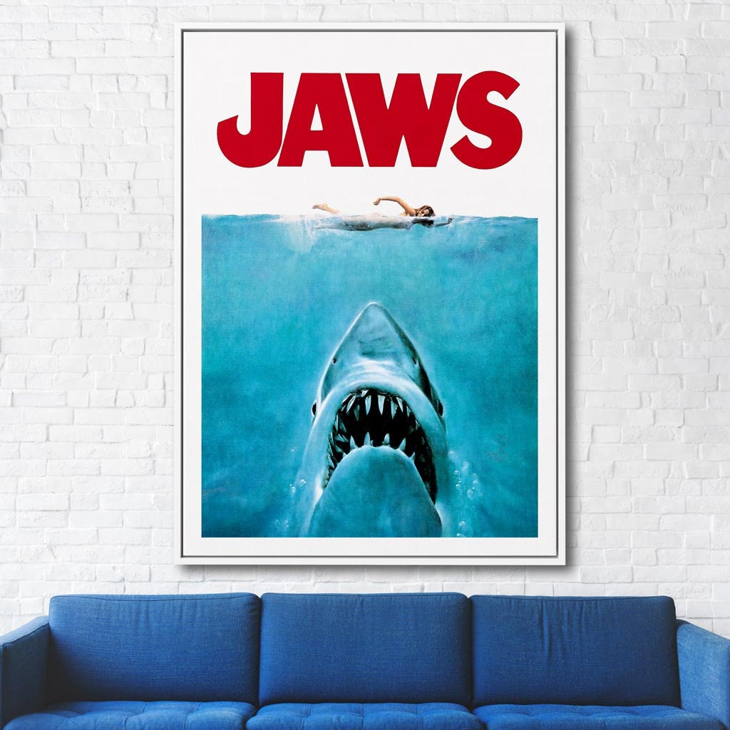 Jaws Retro Wall Print Movie Poster Shark Big Fish