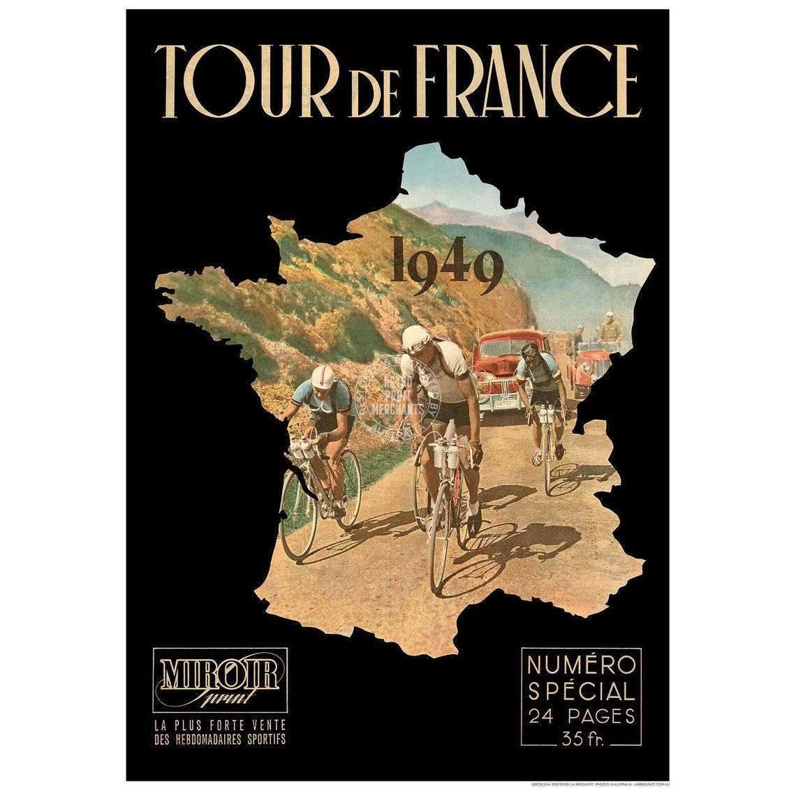 Tour De France 1949 Wall Print Cycling Bikes France Etsy Australia