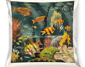 Great Barrier Reef Linen Cushion Cover | Printed in Australia | Decor | Iconic | Linen | Pillow | Gift Idea | Australiana