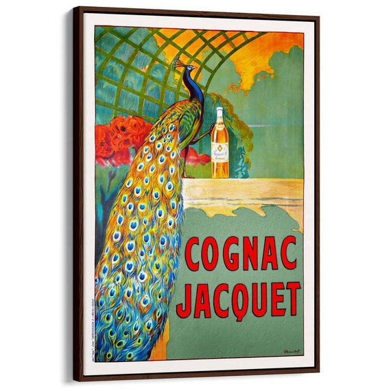 vintage  art nouveau COGNAC JACQUET A1 SIZE PRINT CANVAS QUALITY 