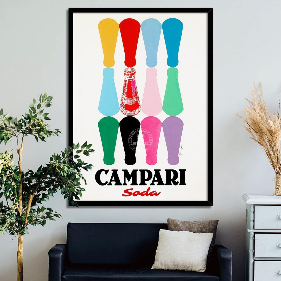 12 Campari Bottles Wall Print Advertising Alcohol Campari Aperitif - Etsy
