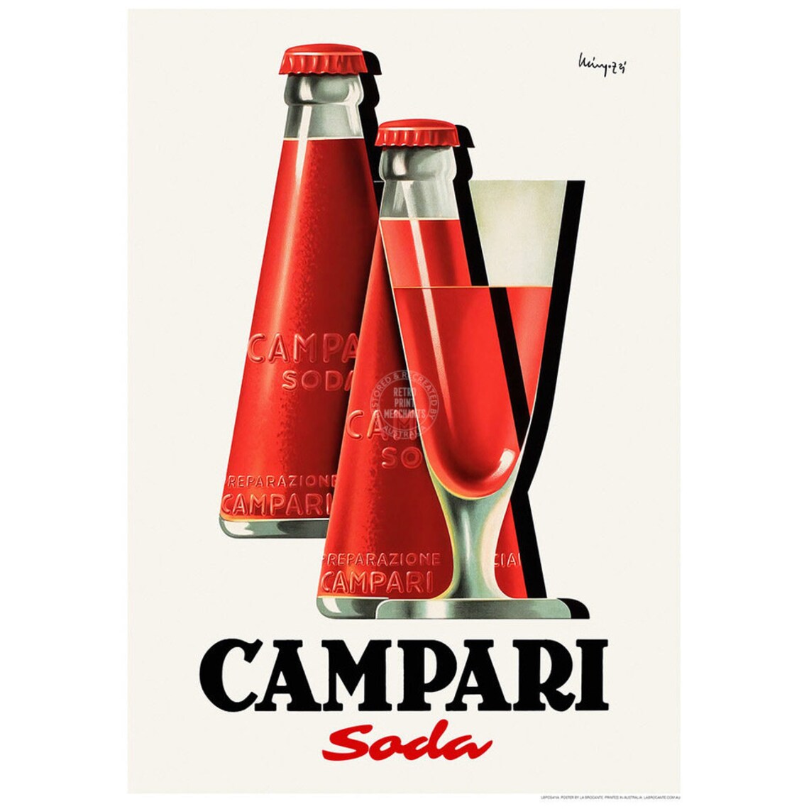Campari Bottles & Glass Vintage Poster Print Alcohol - Etsy Australia