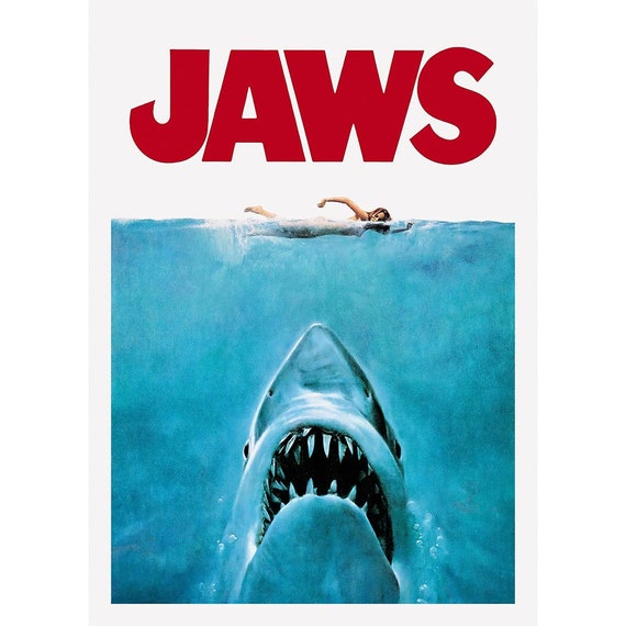 Jaws Retro Wall Print | Movie Poster | Shark | Big Fish Jaws Retro Wall Print | Movie Poster | Shark | Big Fish