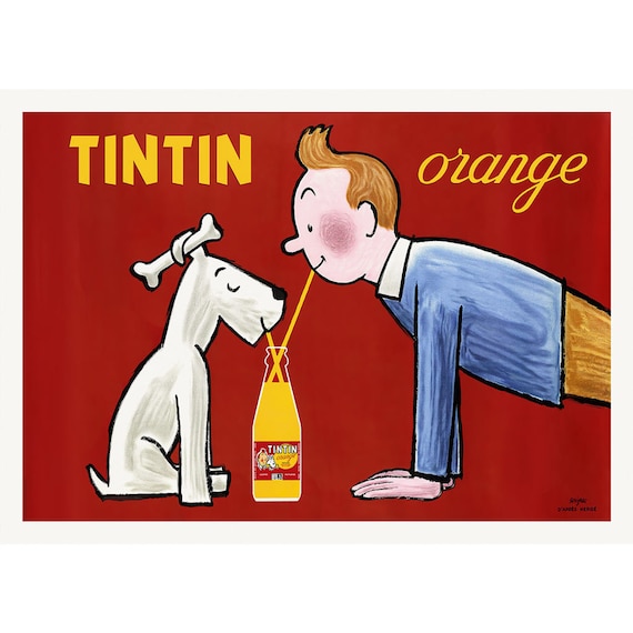 Tintin Orange Soda Wall Print Kitchen Orange French - Etsy Tintin Orange Soda Wall Print Kitchen Orange French - Etsy
