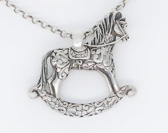Vintage Jewelry, Sterling Horse Necklace