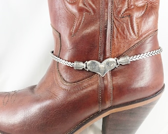 Boot Jewelry, Heart Boot Bracelet, Brighton Jewelry, Cowgirl Jewelry