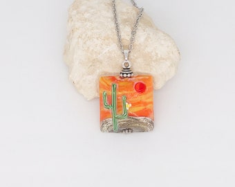 Western Jewelry, Lampwork Glass Pendant