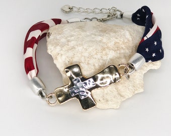 Cross Bracelet, Religious Jewelry, Vintage Jewelry