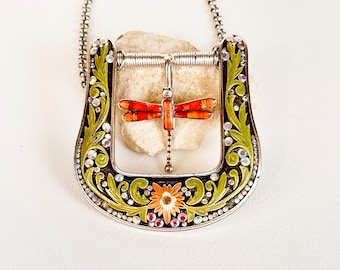 Belt Buckle Necklace, Vintage Jewelry