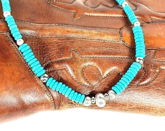 Western  Necklace, Turquoise Jewelry, Silver Jewelry