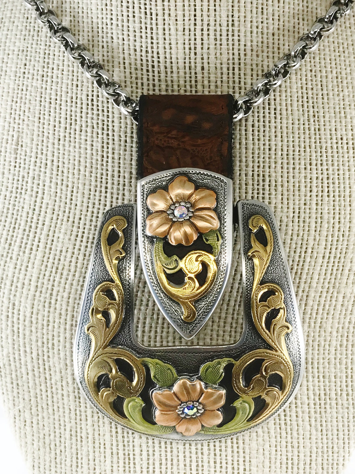Western Jewelry Vintage Necklace Buckle Jewelry Etsy