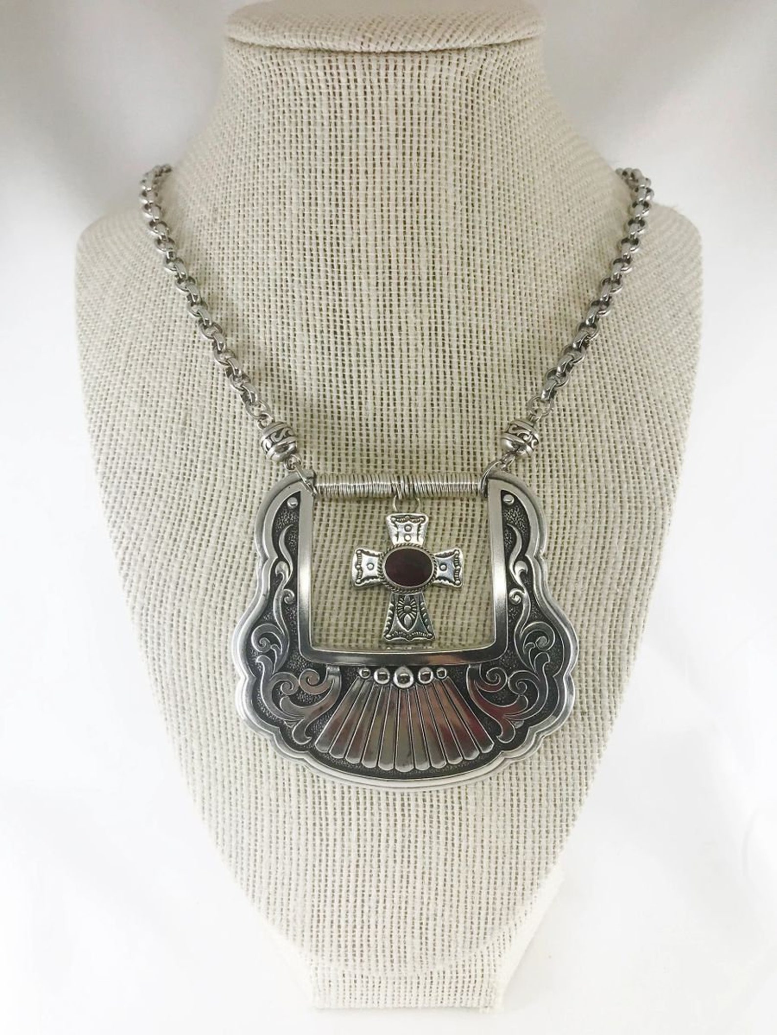 Western Jewelry Vintage Belt Buckle Necklace Etsy